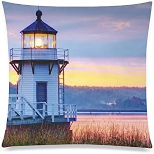 Custom Beautiful Lighthouse Pattern Rectangle Sofa Home Decorative Throw Pillow Case Cushion Cover Cotton Polyester Twin Side Printing 20"x 20"