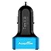 [Certified by Apple] ACEPower® Premium 3 USB 26W 5.1A Aluminum Panel Compact Designed USB Car Charger for iPhone 6 6plus 5 5S 5C 4 4S,iPad 4 3 2,iPad mini,iPad air Battery Power Supply for All Apple Device, Galaxy, Cell Phones, Tablet, Android Devices (Black+Blue)