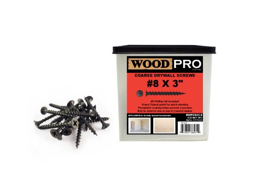 WoodPro Fasteners DWPC8X3-5 No 2 Phillips 5-Pound Net Weight No 8 by 3-Inch Coarse Drywall Screws, 470-Piece