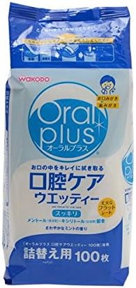 Oral Plus Oral Care Wetties, Refreshing Mint Scent, Refill, 100 Sheets x 5 Sets