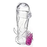 Soft Silicone Full Cover Vibrating Condom Extensions Cock Ring Penis Sleeve