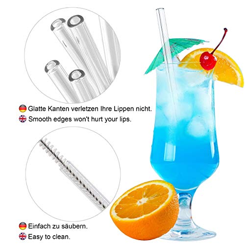 MELLIEX Glas Strohhalm Wiederverwendbar Eco Nachhaltige Trinkhalm Glas Strohhalme für Cocktail Smoothie Tee, 10er Set… – Bild 6