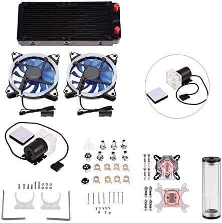 Computer Cooling Kit, 240mm DIY Professional Waterproof Stable High Quiet with CPU/GPU Block Pump Reservoir LED Fan Heat Sink for Desktop PC Water Cooler Tool