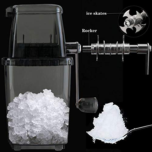 CZ-XING Crushed Ice Maker Manuell Eiscrusher Edelstahl crushed ice maschine mit Handkurbel Ice Crusher Sommer-Stromloser… – Bild 4