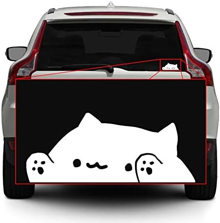 Bongo Cat Funny Meme Vinyl Laptop Wall Car Window Sticker Decal Graphic (5in x 2in, White)