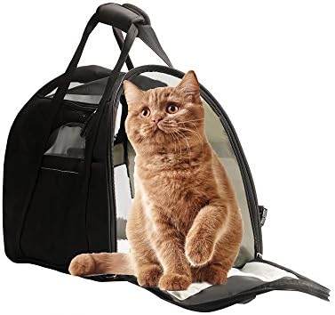 Pet Carrier Airline Approved Soft Sided Pet Carriers Travel Bag with Bolster Bed for Cats and Small Dogs