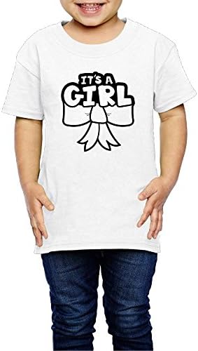 It's A Cirl Black And White Bow Children's Comfortable Soft 100% Cotton Non Fading Short Sleeve Round Collar Boy Shirt Casual T-shir 2T-6T