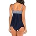 Leadmall Women’s Push Up Swim Dress | Ladies Elegant Crossover Stripe Two Piece Bikini | Tankini Tummy Cover Up Swimsuitthumb 4