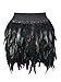 Choies Women Feather Mid Waist Black Mini A-line Skirt S