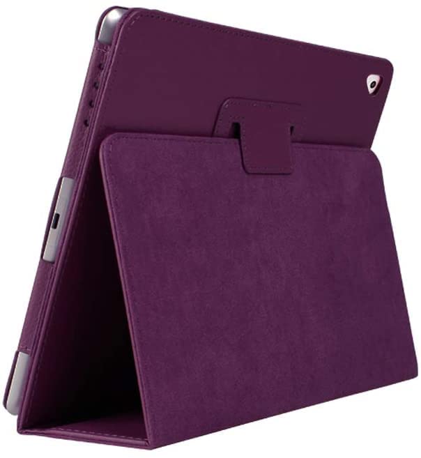Flip Folio Case - PU-Leather Stand Cover for 9.7” iPad Air, Pro, 5th/6th Gen - Auto Wake/Sleep (Purple) — image 1