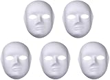 SUPVOX 5pk White Paper Pulp DIY Face Masks for Kids Crafts Masquerade Costume view 7
