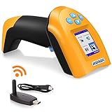 trohestar NS2203 Wireless Barcode Scanner 1D USB Handheld Bar Code Reader Laser Cordless Data Collector Portable Terminal Inventory Device (Yellow)