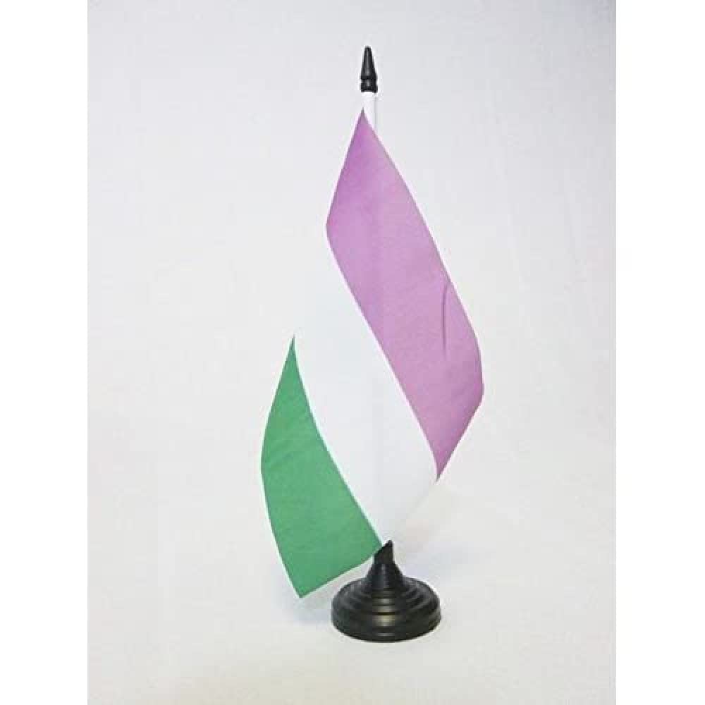 AZ FLAG Genderqueer Pride Table Flag 5'' x 8'' - rainbow Office Decoration 100% Polyester 21 x 14 cm - Mini Desk Flag with Pole and Black Plastic Base