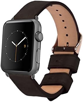 MONOWEAR Lederbracelet black mattgrauer adaptor 38mm