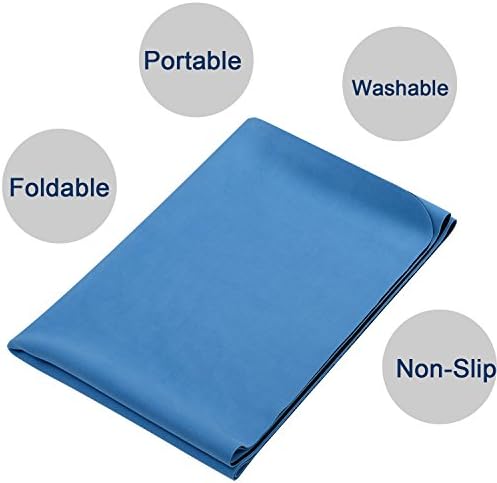 Ganesha Travel Yoga Mat Foldable Machine Washable and Dry Perfect for Bikram Hot Yoga 1mm Thick-Blue