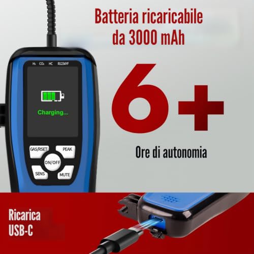 Aprvtio ALD-100 Rilevatore di perdite di refrigerante, fughe di gas refrigerante con batteria da 3000 mAh, Schermo da 2,8 piedi con funzione di allarme, rilevatori di gas per R32 R134a R454B R410A