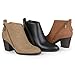 Brinley Co. Womens High Heeled Zippered Chunky Heel Ankle Booties