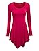 Made By Johnny WT753 Womens Long Sleeve Handkerchief Tunic XL Coral