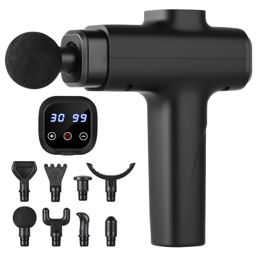 Massageador Muscular YARUIKE | Alívio Profundo para Costas e Pernas | 8 Cabeças Terapêuticas e 30 Velocidades | Motor Silencioso 35dB para Uso em Casa, Escritório e Pós-Treino | Design Ergonômico para Uso Diário