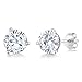 Charles & Colvard Forever Classic 6mm 1.60cttw DEW White Created Moissanite 14K White Gold Friction Back Round Martini Stud Earrings