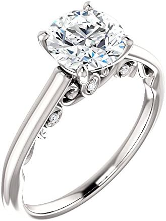 Forever One Moissanite Near Colorless & Diamond Engagement Ring 1.25 Carat (ctw) in 14k White or Yellow Gold