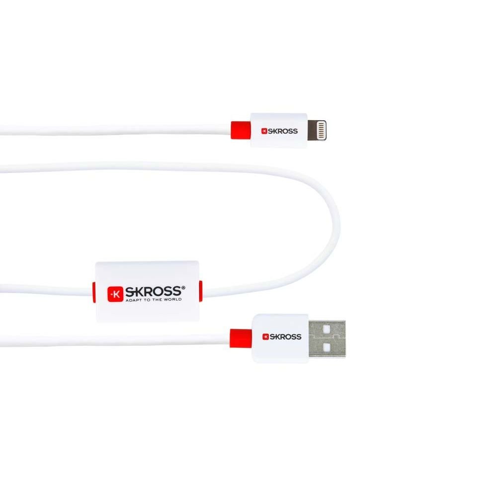 SKROSS Buzz Alarm Lightning Connector Data and Charging Cable for Apple iPhone 5/5s/6/6s/6 Plus/7/7 Plus - White
