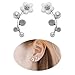 Ear Crawler Earrings Climbers Pearl Flower Ear Cuff Pin Vine Wrap Stud Crystal Rhinestone Clip On Jewelry Silver Plated