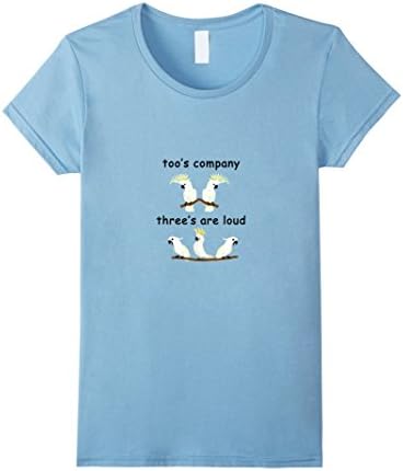 Women's Too's Company Three's Are Loud Cockatoo Tshirt XL Baby Blue