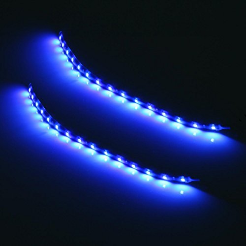 Partsam 2X 12" Blue 15 SMD LED Interior Exterior Strip Footwell Universal Lighting Kit - Thumbnail 7