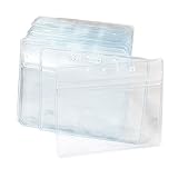 Uxcell Plastic Horizontal Name Tag Badge ID Card Holders, 50-Piece, Clear