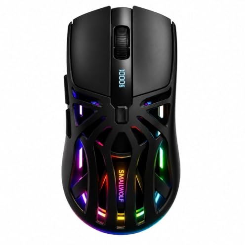 Mouse Gamer Sem Fio RS8 RGB Bluetooth 2.4G Recarregável 10000 DPI Design Ergonômico 6 Botões Para PC Notebook