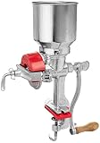 Victoria Cast Iron Grain Mill. Manual Coffee Grinder, Corn Mill, Seed Grinder with High Hopper. Table Clamp