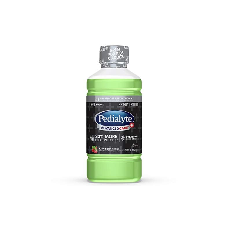 Pedialyte AdvancedCare Plus Electrolyte Drink, 1 Liter, 4 Count, with 33% More electrolytes & Has Preactiv Prebiotics…