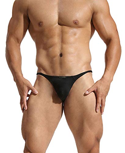 Men's Ice Silk Thongs - See Through Bikini Underwear With T-Back Design, Low-Rise Backless Briefs 3-7 Pack