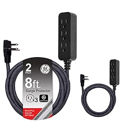 GE 3-Outlet Power Strip Surge Protector 8 Ft
