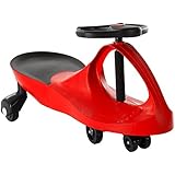 Ride On Car, No Batteries, Gears or Pedals, Uses Twist, Turn, Wiggle Movement to Steer Zigzag Car-Red, for Toddlers, Kids, 2 Years Old and Up