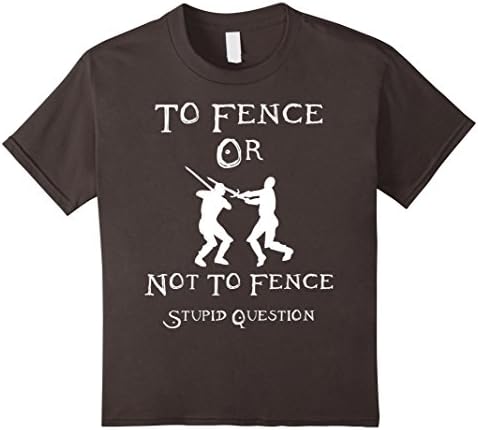 unisex-child Fencing T Shirt - To Fence Or Not To Fence Stupid Question 12 Asphalt