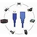 Bluwee USB 3.0 Extension Cable -2 Feet (0.6 Meters) - A-Male to A-Female [Full-Covered Female Blue]