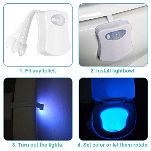 Ivishow® Toilet Night Light Motion Sensor, Motion Activated Toilet