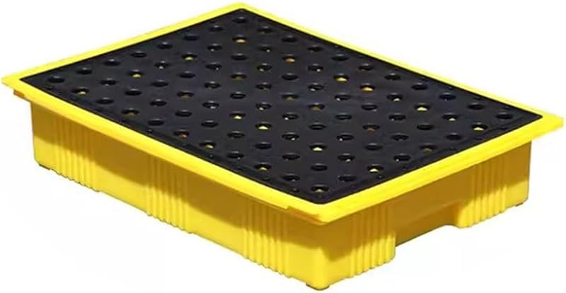 exproyzk Modular Spill Containment Platform Pallet Tray 50x36x10cm Yellow Black
