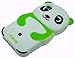 Neon Green Panda Silicone Jelly Skin Case Cover for Apple Iphone 4G, 4, 4S and 4GS