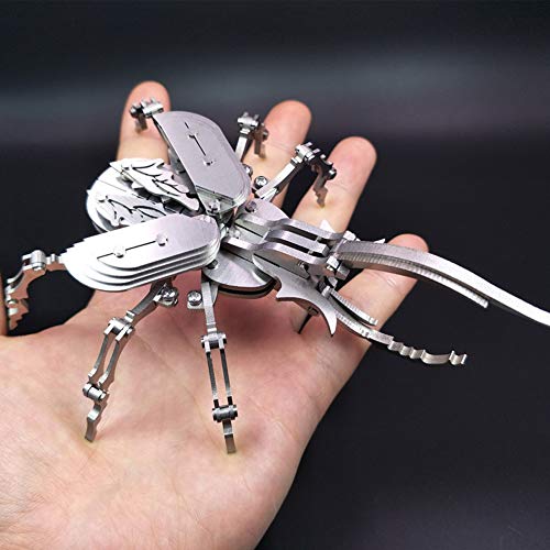 HXZB 3D Metal Stainless Steel Jigsaw Puzzle Kits DIY Assembly Insect Models Disassembly Removable Toys Beetle Model 3D Jigsaw Puzzle Gift - Thumbnail 2