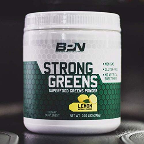 Bare Performance Nutrition, Strong Greens Superfood Powder, Antioxidants, Non-GMO, Gluten Free and No Artificial Sweeteners, Wheat Grass, Coconut Water, Turmeric and Monk Fruit (Mixed Berry)