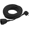 Meister veiligheidscontact-verlenging – 5 m kabel – zwart – kunststof leiding – IP20 binnenruimte/verlengkabel met…