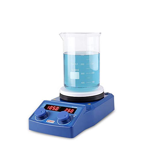 Four E’s Scientific Digital Magnetic Stirrer Heating Hot Plate | 100 – 1500 RPM Stir Speed | 77-536℉ Temp | 600 W Heat Power | 5000ml Max Capacity | Ceramic Plate Size: 5.3” Diameter | 120V US Plug - Thumbnail 2