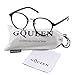 GQUEEN 201565 Vintage Inspired Horned Rim Metal Bridge Clear Lens Eye Glasses,Shiny Black