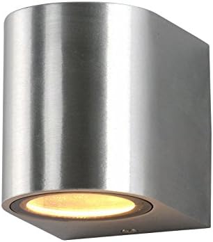 ENA Single Wall up/Down Light Silver with Die CAST Aluminium Finish with Toughened Glass