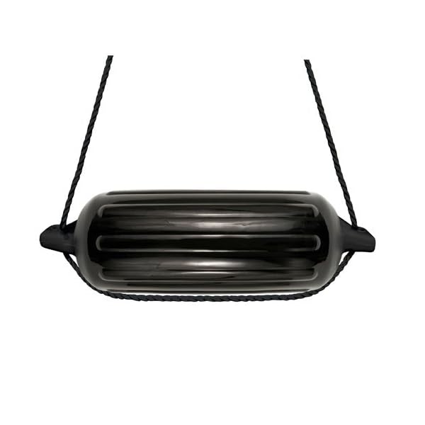 4-Boat-Fenders-65-x-23-Vinyl-Ribbed-Bumper-Dock-Shield-Protection-Black-Includes-4-7-Long-Fender-Lines-Pump-to-Inflate