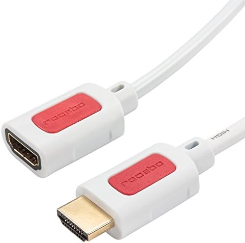 Rocabo HDMI high-speed extension cable with ethernet, 4 K ultra HD, compatible with TV, DVD, projector