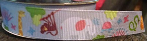 Zoo Jungle Animals Grosgrain Ribbon - 4 Yards | Elephant | Monkeys